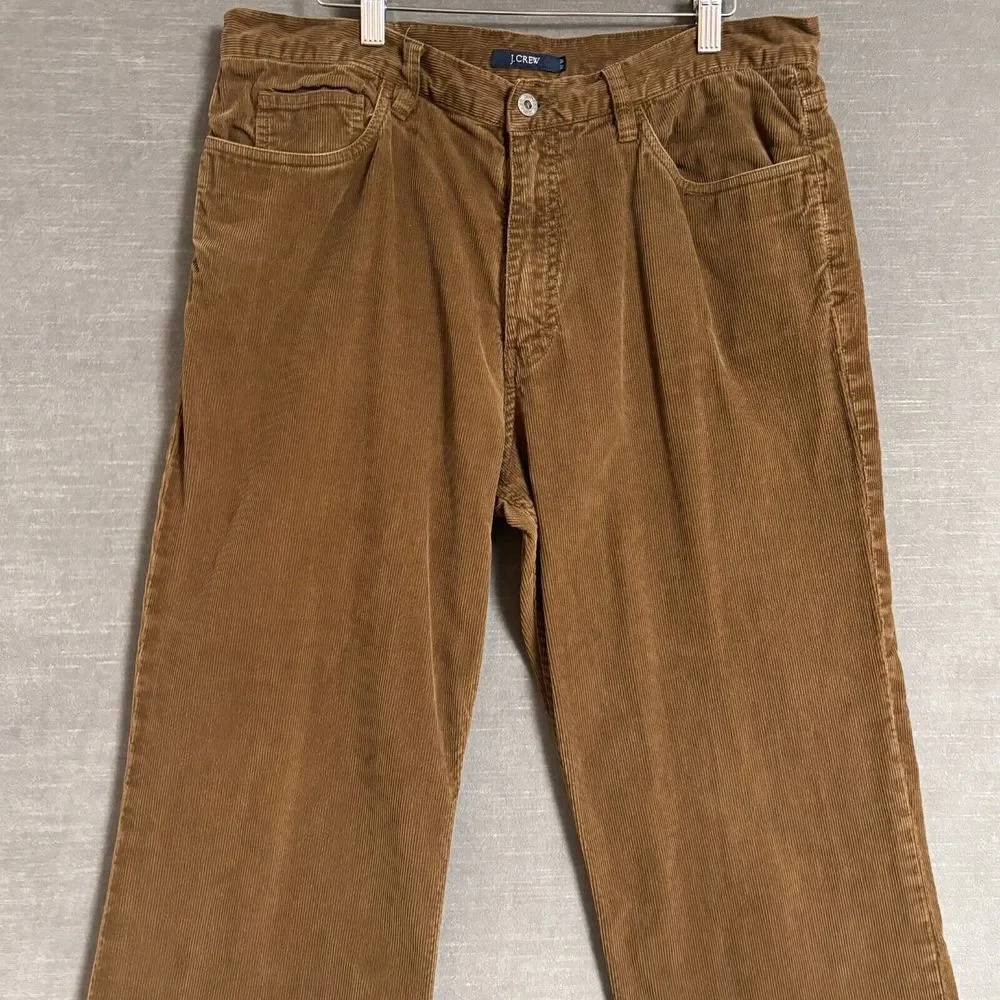 J Crew Corduroy Pants Mens 35 x 31‎ Brown Cotton Preppy Business Casual 36x32tag
